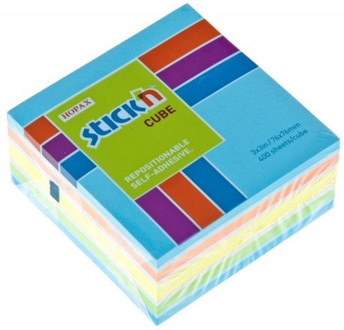 SELF-ADHESIVE NOTEBOOK 76X76 400 SHEETS MIX COLORS STICK 21538 CX DISTRIBUTION